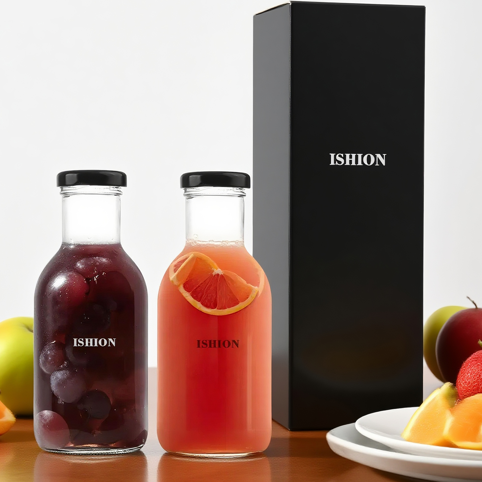 Custom Glass Juice Bottle,250ml,350ml,500ml