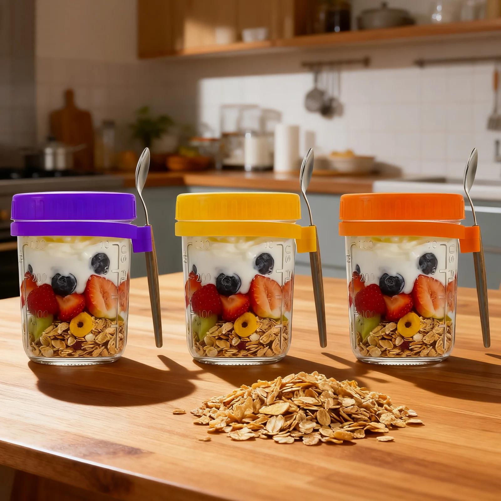 Wholesale 300ml Breakfast Oatmeal Cup with Spoon